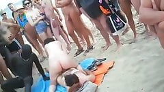 Funny beach orgy